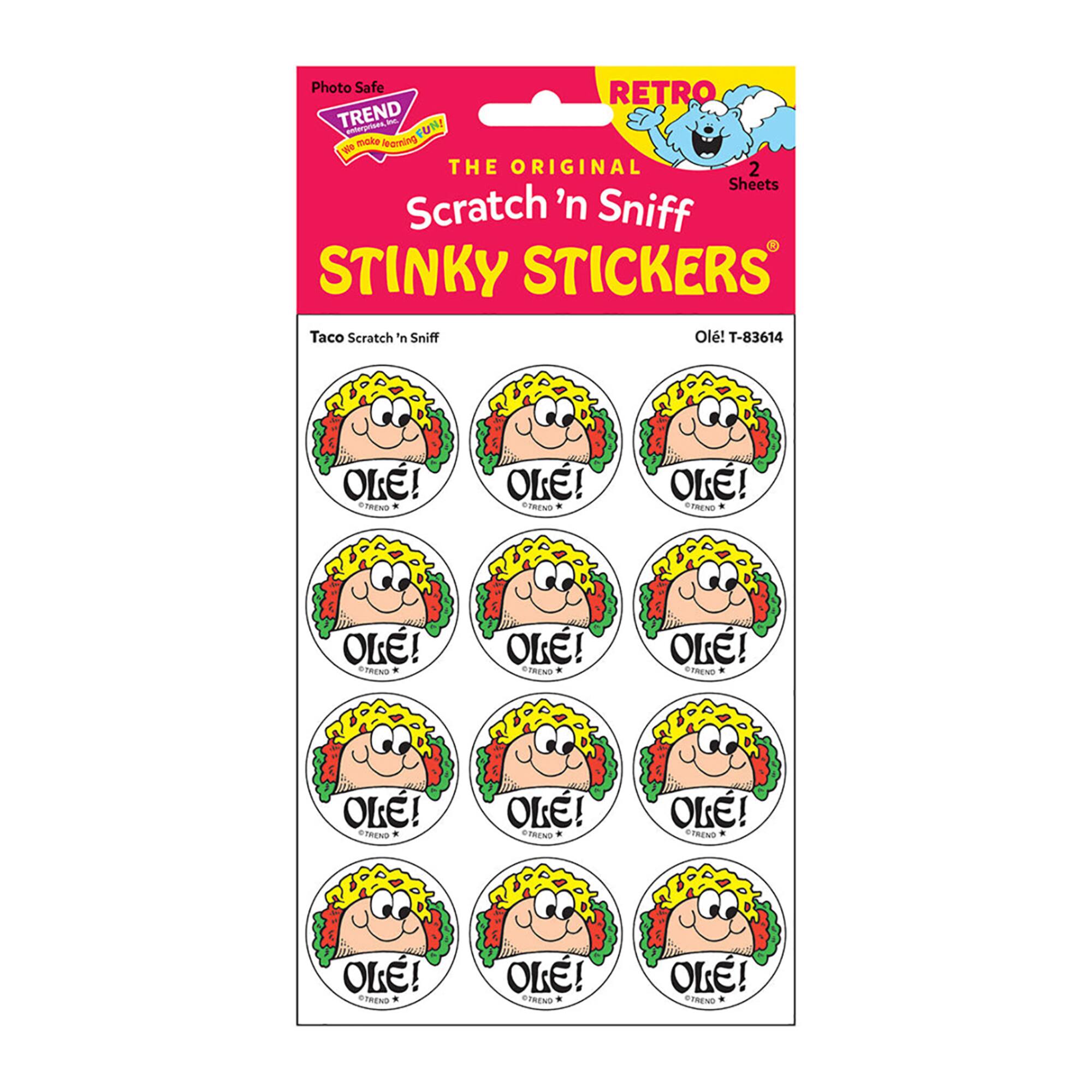 TREND Enterprises® Olé! Taco Scented Stickers, 6 Packs of 24